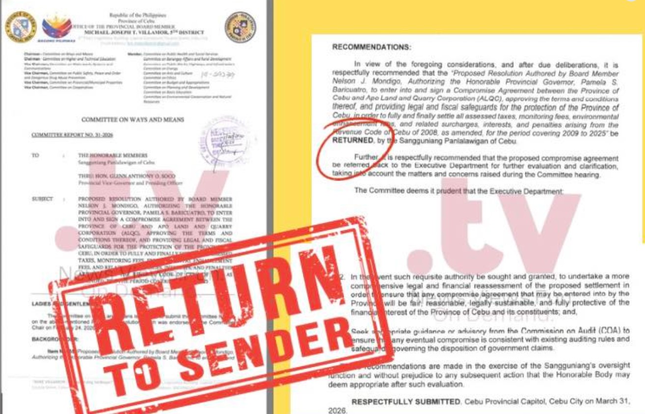 Cebu PB returns Apo Land deal after raising legal, financial concerns